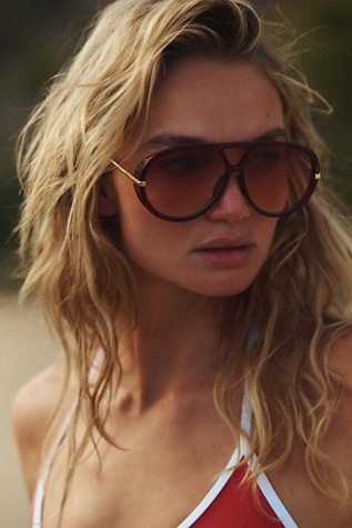 Sunday Afternoon Aviator Sunglasses at Free People in Cranberry And Toast
