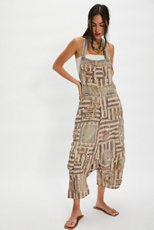 Magnolia Pearl Patchwork Frankie Overalls at Free People in Blue