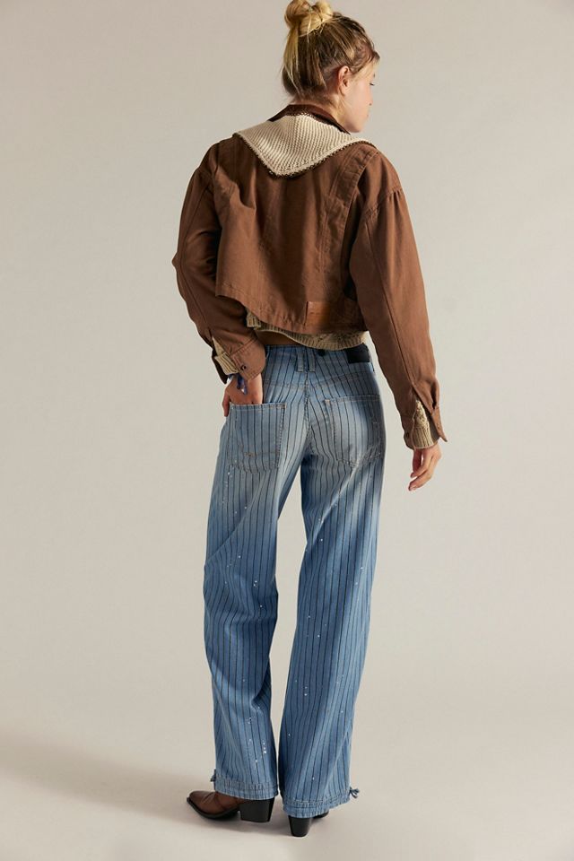 Jeans boyfriend à rayures We The Free Don't Wait Up #1