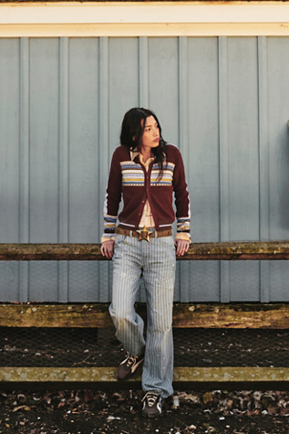 We The Free Don't Wait Up Pinstripe Boyfriend Jeans