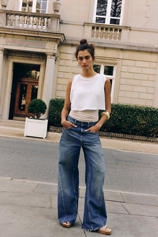 We The Free Alter Ego Wide-Leg Jeans at Free People in Medium Wash, Size: 29 S