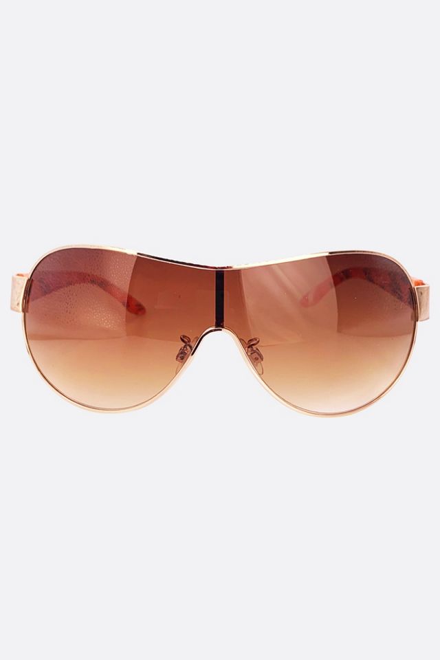Giant Vintage Feathered Large Shield Sunglasses