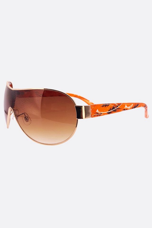 Giant Vintage Feathered Large Shield Sunglasses #1