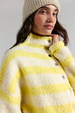 We The Free Button Collection Cardi at Free People in Yellow, Size: XL