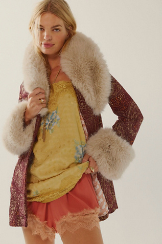 Mercer Faux Fur Collar Tailored Coat