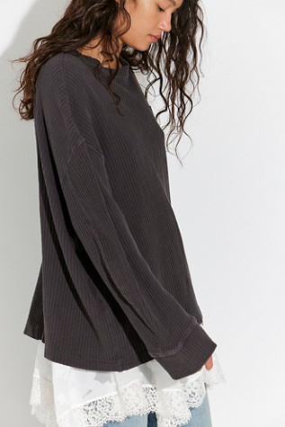 Женский топ We The Free Dawson Pocket Thermal, цвет: Чёрный — фото 4