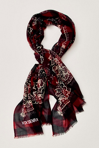 De Sienna Gingham Scarf by Free People in Red
