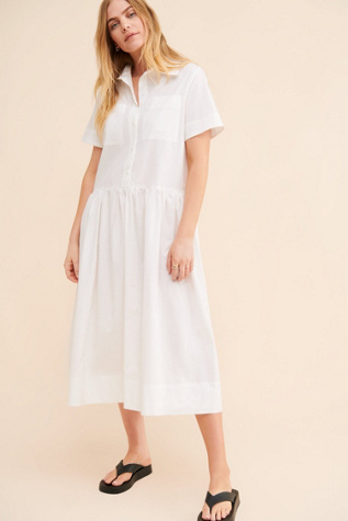 ALOHAS Bay White Midi Shirtdress