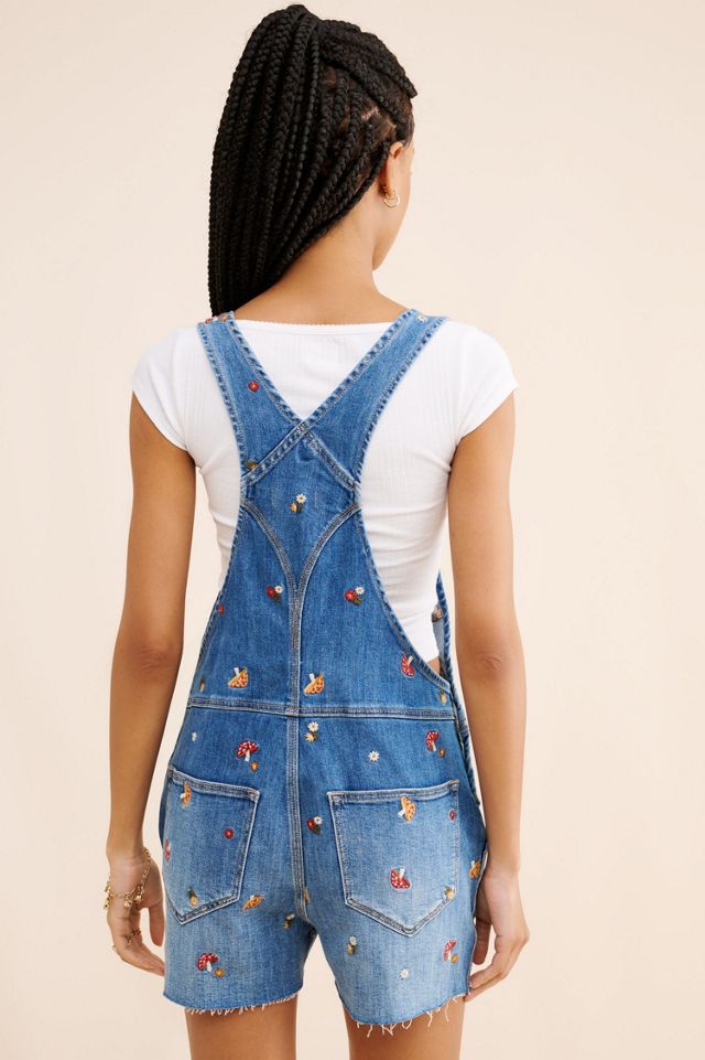 Driftwood Embroidered Denim Shortalls #1
