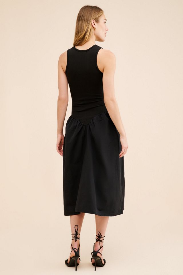 Saemdi Ribbed Drop Waist Midi Dress #1