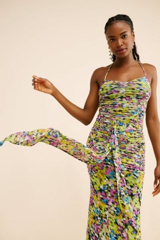 AFRM Azula Halter Mesh Maxi Dress