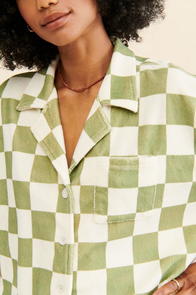 ONA Checker Terry Oversized Button Down #2
