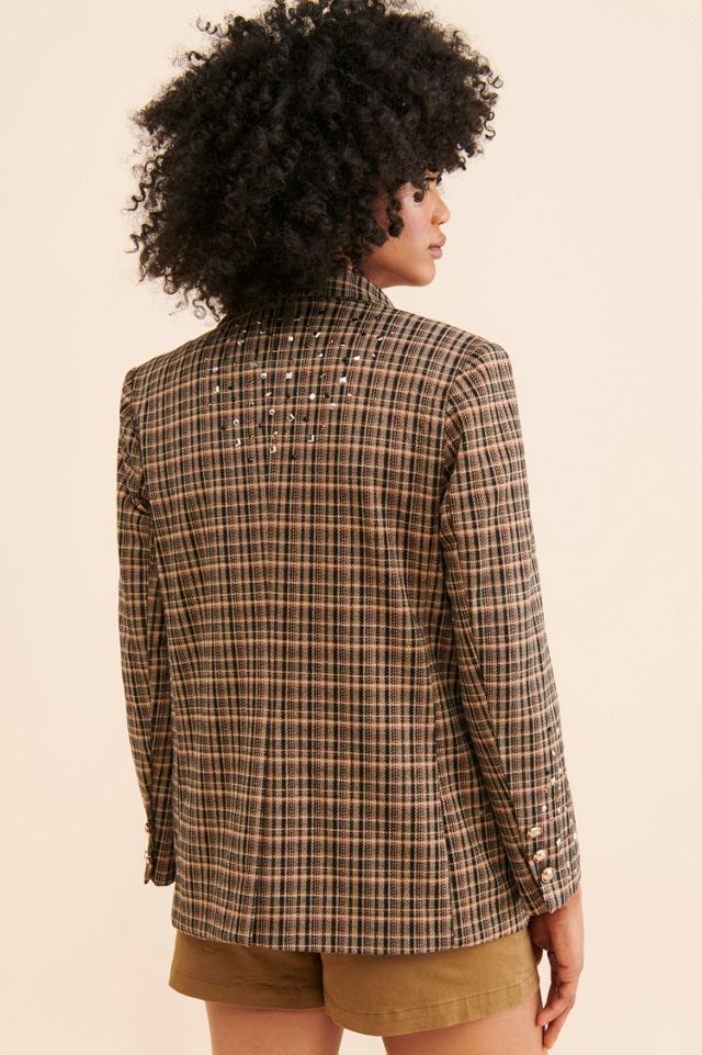 Re_Nuuly x Tricia Fix Embellished Plaid Blazer #1
