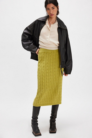 Polo Cable Knit Midi Skirt