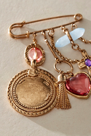 Женские чемоданы Free People Carry On Dangle Pin, цвет: Золотой — фото 3