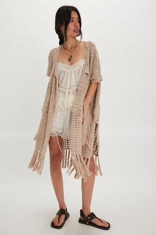 Canelle Crochet Duster Top at Free People in Neutral