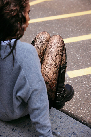 Limitless Lace Tights by Free People in Black, Size: S-M/P-M