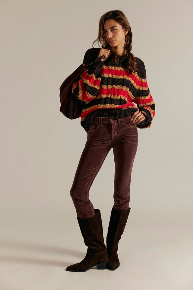 We The Free Oracle Velvet Low-Rise Slim Straight Jeans #1