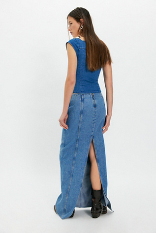 Женская юбка MOTHER The Chip Clip Maxi Fray Denim, цвет: Jerky — фото 2
