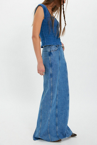 Женская юбка MOTHER The Chip Clip Maxi Fray Denim, цвет: Jerky — фото 4