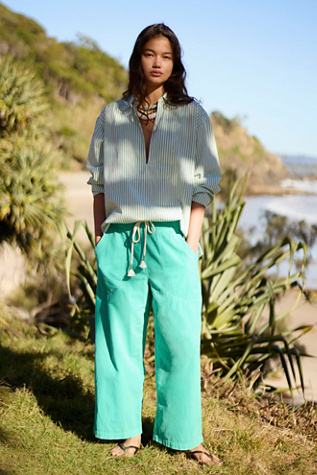 We The Free Easy Peasy Pull-On Cord Jeans at Free People in Blue, Size: XL