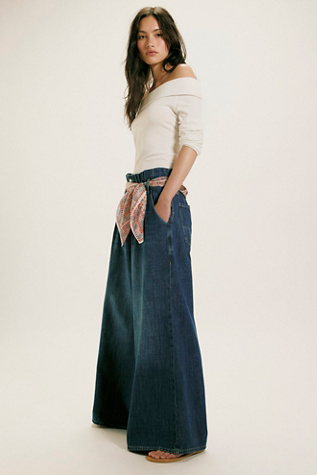We The Free Forager Super Wide-Leg Jeans at Free People in Dark Wash, Size: 31