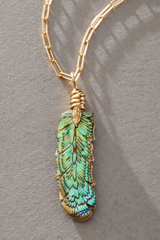 Maura Green Luminescent Feather Charm