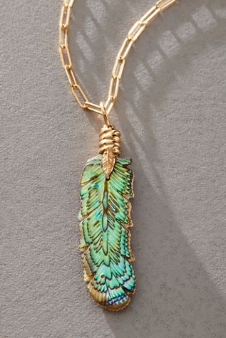 Maura Green Luminescent Feather Charm