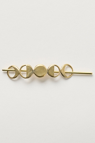 Rachel Pfeffer Moon Phases Hair Pin at Free People in Brass
