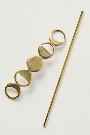 Женские аксессуары для волос Rachel Pfeffer Brass Moon Phases Hair Pin, цвет: Латунный — фото 3