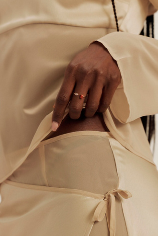 Bague bicolore Human Design Studios en morganite et cornaline