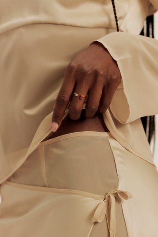 Human Design Studios Two Toned Ring In Morganite & Carnelian