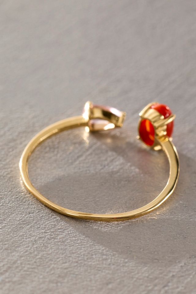 Bague bicolore Human Design Studios en morganite et cornaline #1