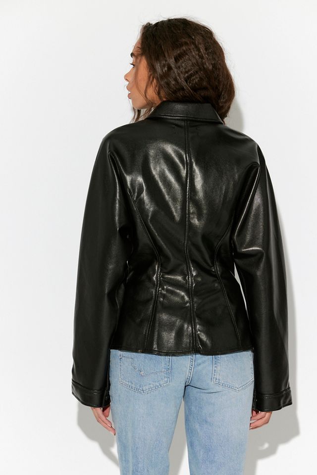 AGOLDE Devon Vegan Leather Button Down #1