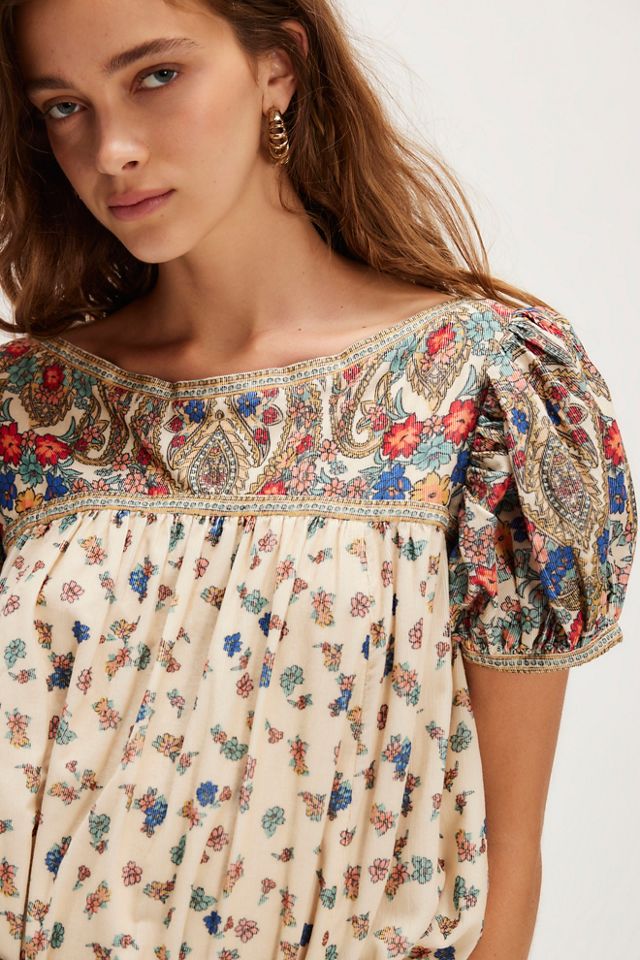 Robe mi-longue à fleurs botaniques #2