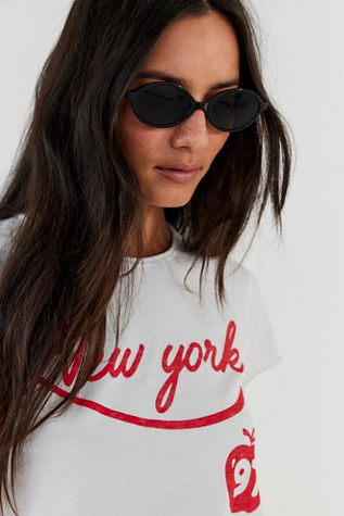 Oh Hello Round Sunglasses at Free People in Black