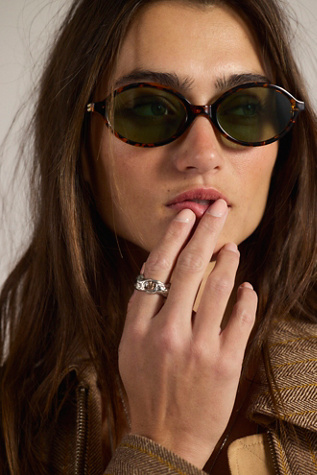 Oh Hello Round Sunglasses at Free People in Vintage Tort