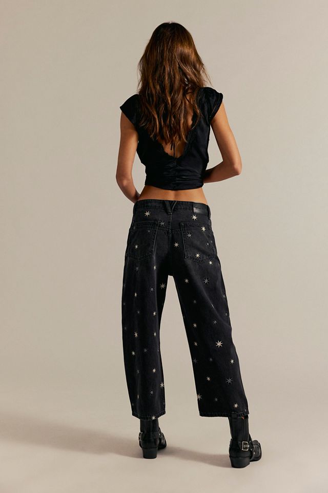 We The Free Deep Trance Shine Embroidered Dropped Boyfriend Jeans #1