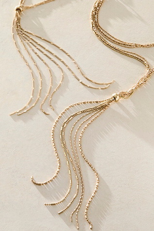 Feeling Again Lariat Necklace by Free People in Gold