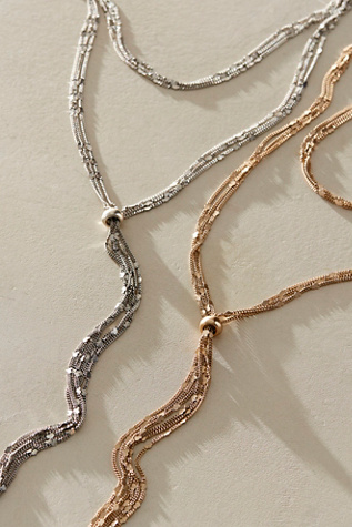 Feeling Again Lariat Necklace at Free People in Gold Hearts
