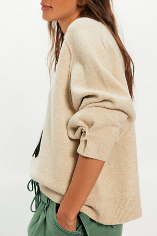 Lilly Crew Neck Sweater by Free People in White, Size: XS