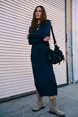 Simply Chic Cotton-Linen Sweater Maxi Dress