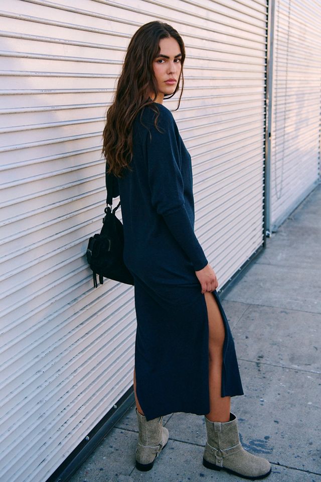 Simply Chic Cotton-Linen Sweater Maxi Dress #1