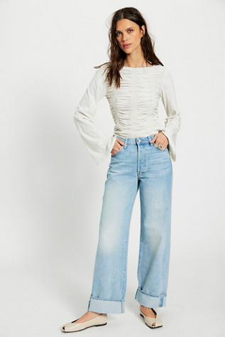 MOTHER The Dodger Button Hover Cuff Jeans