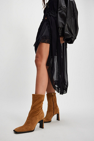Cadence Heeled Boots by Brizza Arezzo at Free People in Tan, Size: US 8