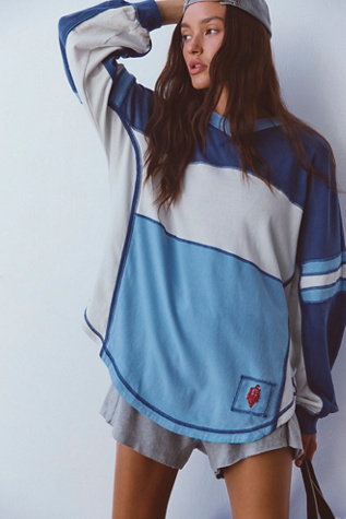Rugby Ready Washed Indigo Layer Top by FP Movement at Free People in Blue Indigo, Size: Medium