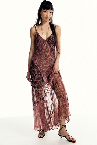 Nigel Preston Paisley Patch Maxi Dress at Free People in Pink, Size: XS