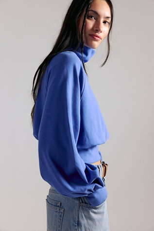 Женский топ We The Free Fall Breeze Turtleneck, цвет: Синий — фото 2