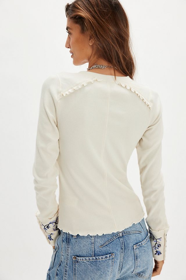 Fleur Embroidered Cuff Top #2