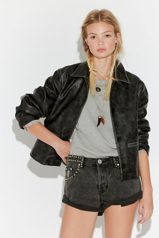 OneTeaspoon Bandits Studded Denim Low-Rise Shorts at Free People in Black, Size: 26